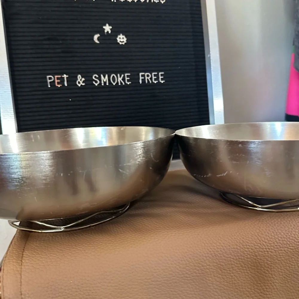 🆕2 Silver/Gold Indian Decorative Metal Bowls